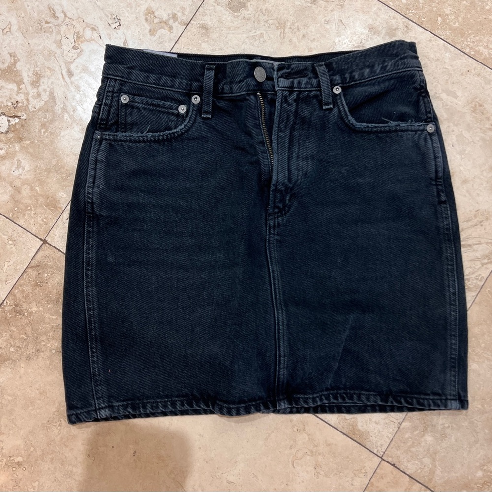 AGOLDE Black Denim Skirt